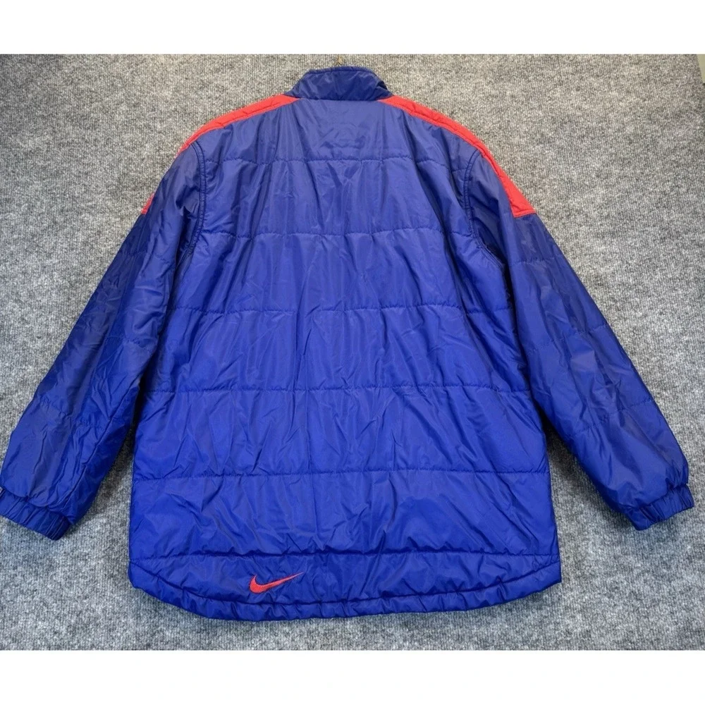 Vintage Blue Red Nike Puffer Jacket Youth XL 18-20 Retro Embroidered Logo